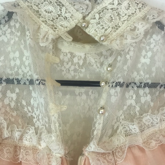 Vintage pink 70s prairie Jessica mcclintock dress - Picture 6 of 11